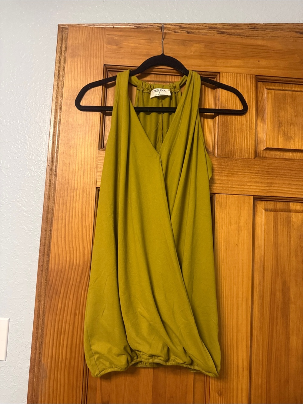 Zenana Outfitters Olive Green Sleeveless Halter Top
